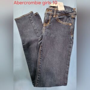 Girls Dark Wash Straight Leg Jeans with Contrast Stitching